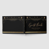 Livre D'or Mariage mystique Black Gold Sun Moon Stars (Complet)