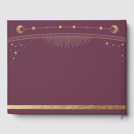 Livre D'or Mariage mystique Plum Gold Sun Moon Stars (Verso)