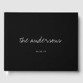 Livre D'or Mariage noir et blanc manuscrit moderne (Recto)