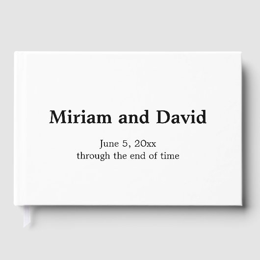 Livre D'or Mariage noir et blanc minimaliste (Recto)