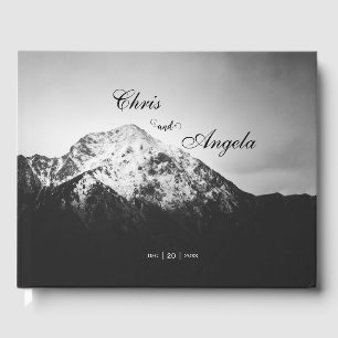 Livre D'or Mariage noir et blanc sous les montagnes