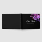 Livre D'or Mariage noir et violet. Aquarelle florale (Complet)