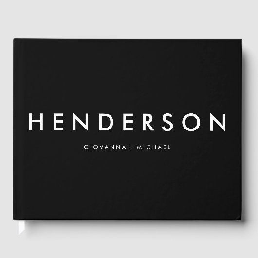 Livre D'or Mariage noir minimaliste (Recto)