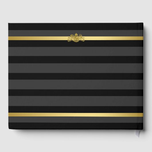 Livre D'or Mariage officiel Black Gold Tuxedo Stripe (Verso)