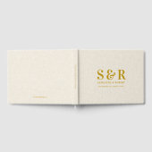 Livre D'or Mariage or Monogramme Linge beige (Complet)