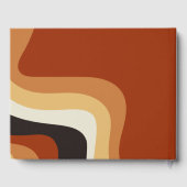 Livre D'or Mariage orange brûlé rétro les années 70 Abstrait (Verso)