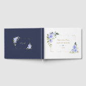 Livre D'or Mariage Parties scintillant or Fleurs bleues (Complet)
