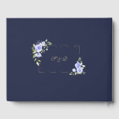 Livre D'or Mariage Parties scintillant or Fleurs bleues (Verso)
