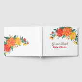 Livre D'or Mariage Pastel Orange Yellow Spring Dahlia Fleurs (Complet)