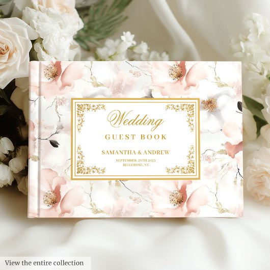 Livre d'or mariage pastel rose pastel moderne