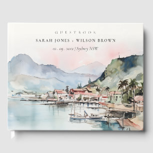 Livre D'or Mariage Paysage Aquarelle Kauai Hawaï