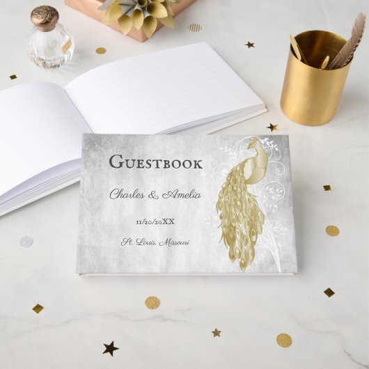 Livre d'or Mariage Peacock (Recto ouvert)