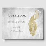Livre d'or Mariage Peacock<br><div class="desc">Enregistrez les invités à votre grande journée avec un livre d'or Peacock Wedding Day Guestbook. Le design du livre d'or comprend un élégant paon,  un feuillage délicat et un arrière - plan grinçant. Papier à lettres mariage supplémentaire disponible avec cette conception aussi.</div>