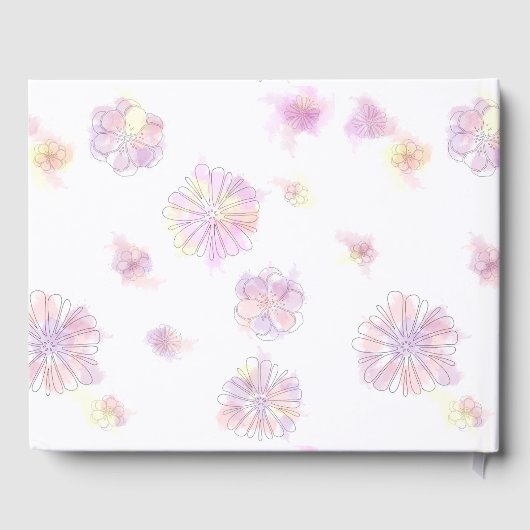 Livre D'or Mariage personnalisé des fleurs de printemps (Verso)