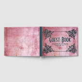 Livre D'or Mariage personnalisé d'inspiration rouge rose Vint (Complet)