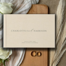 Mariage personnalisé Monogram Cream Faux Linen