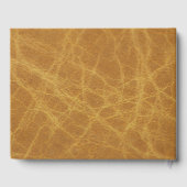 Livre D'or Mariage personnalisé Monogram Faux Camel en cuir (Verso)