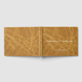 Livre D'or Mariage personnalisé Monogram Faux Camel en cuir (Complet)