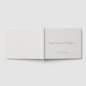 Livre D'or Mariage personnalisé Monogramme blanc Faux lin (Complet)