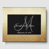 Livre D'or Mariage photo Faux Gold Black Elegant (Recto)