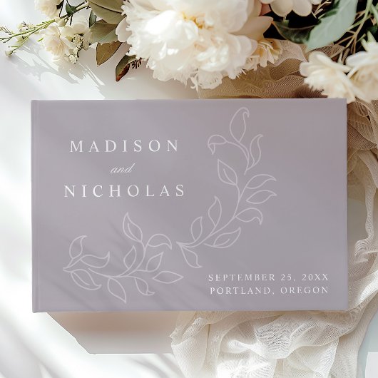 Livre D'or Mariage photo Feuille Dusty Cascady Purple