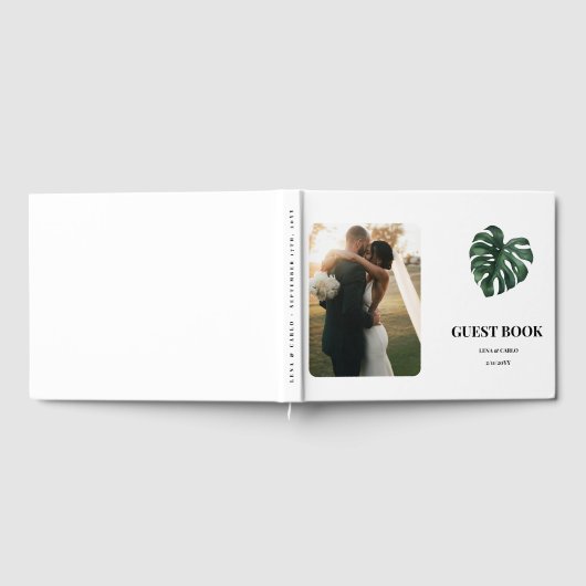 Livre D'or Mariage Photo Green Leaf Monstera Mariage (Complet)