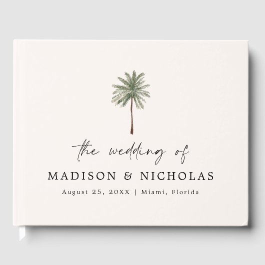 Livre D'or Mariage photo minimal Palm Tree (Recto)