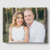 Livre D'or Mariage photo moderne Elegant Gold Script (Verso)