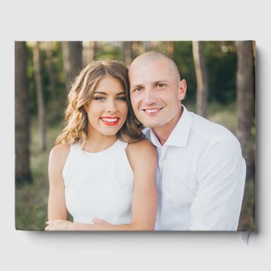 Livre D'or Mariage photo moderne Elegant Gold Script (Verso)