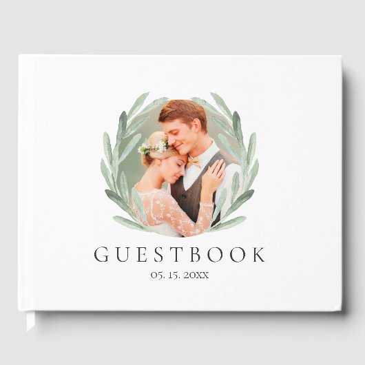 Livre D'or Mariage photo Rustic Olive Branch (Recto)