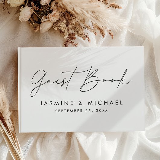 Livre D'or Mariage Photo Script Moderne Noir