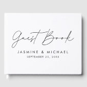 Livre D'or Mariage Photo Script Moderne Noir (Recto)