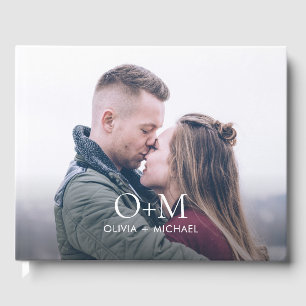 Livre D'or Mariage photo simple et moderne Monogramme