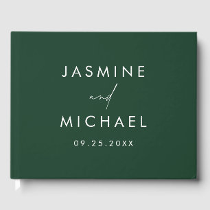 Livre D'or Mariage Photo Vert Moderne