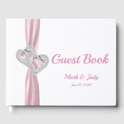 Livre d'or Mariage Pink Diamond Hearts (Recto)