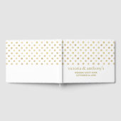 Livre D'or Mariage Pois moderne blanc et or (Complet)