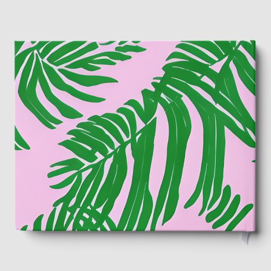 Livre D'or Mariage Preppy Rose + Green Palm Tree (Verso)