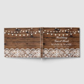 Livre D'or Mariage Réserver Dentelle en bois Lumières rustiqu (Complet)