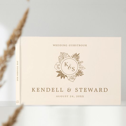 Livre D'or Mariage romantique de verdure tropicale