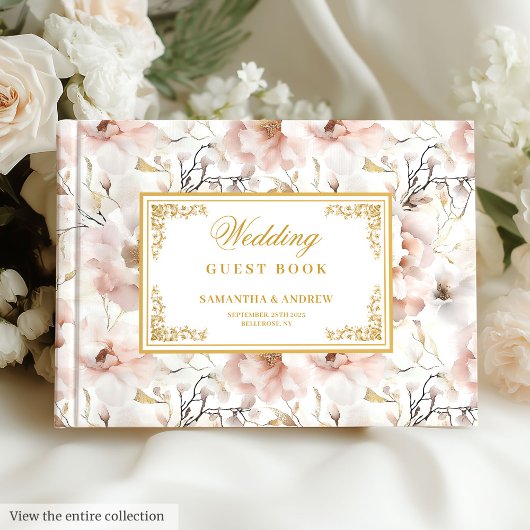 Livre d'or mariage romantique floral roux