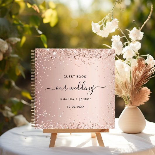 Livre d'or mariage rose
