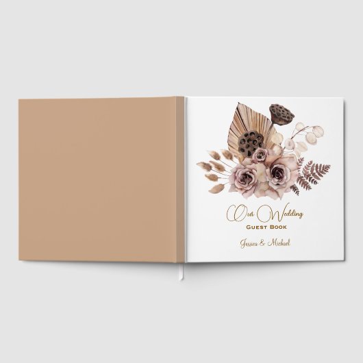 Livre D'or Mariage Rose de couleur douce (Complet)