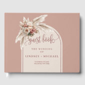 Livre D'or Mariage Rose de l'Arc de Pampas Rose Dusty (Recto)