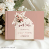 Livre D'or Mariage Rose de l'Arc de Pampas Rose Dusty