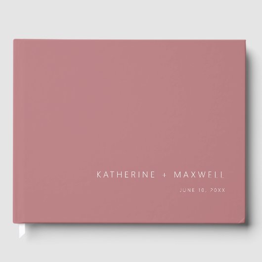 Livre D'or Mariage Rose minimaliste moderne Dusty (Recto)