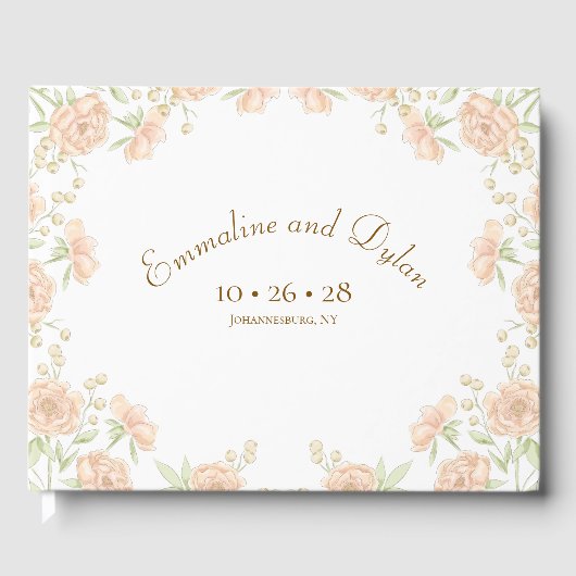 Livre D'or Mariage Rose Pêche (Recto)