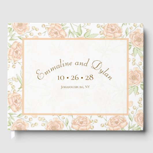 Livre D'or Mariage Rose Pêche (Recto)