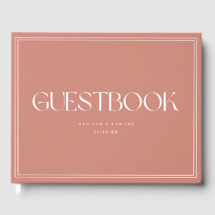 Livre D'or Mariage Rose Poussiéreuse Moderne Rose Pink Noms d