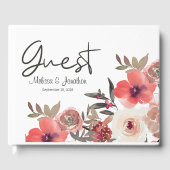 Livre D'or Mariage Rose Red Blush Floral (Recto)