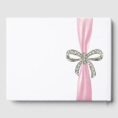 Livre d'or Mariage rose Ribbon Diamond Bow (Verso)